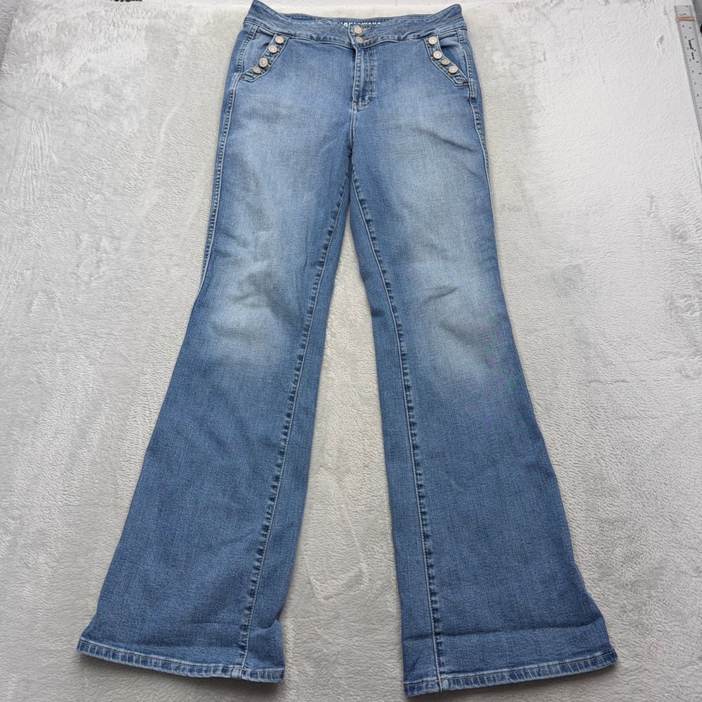 Idyllwind Jeans Womens 14 Blue Miranda Lambert Sailor Button Flare Stretch Denim